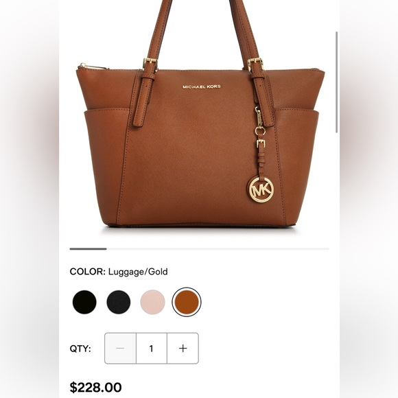 Michael Kors Chestnut Leather Shoulder Tote - Picture 2 of 13